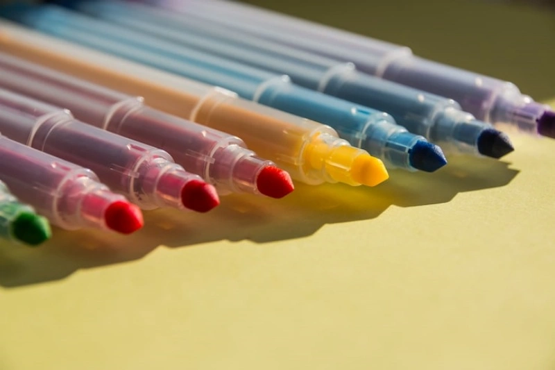 colorful marker pens