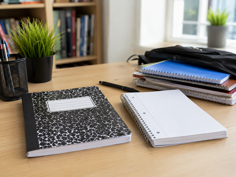 notebooks on the table