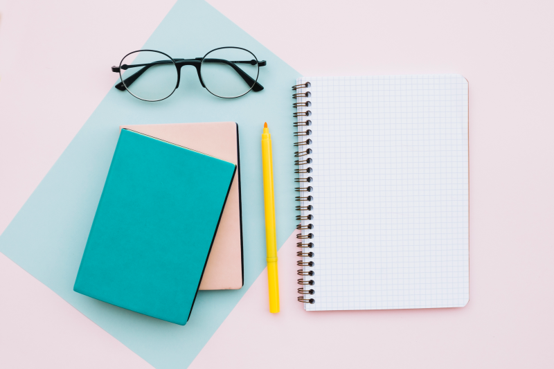 soft color notebooks with pen