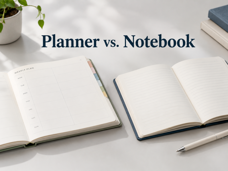 planner vs. notebook